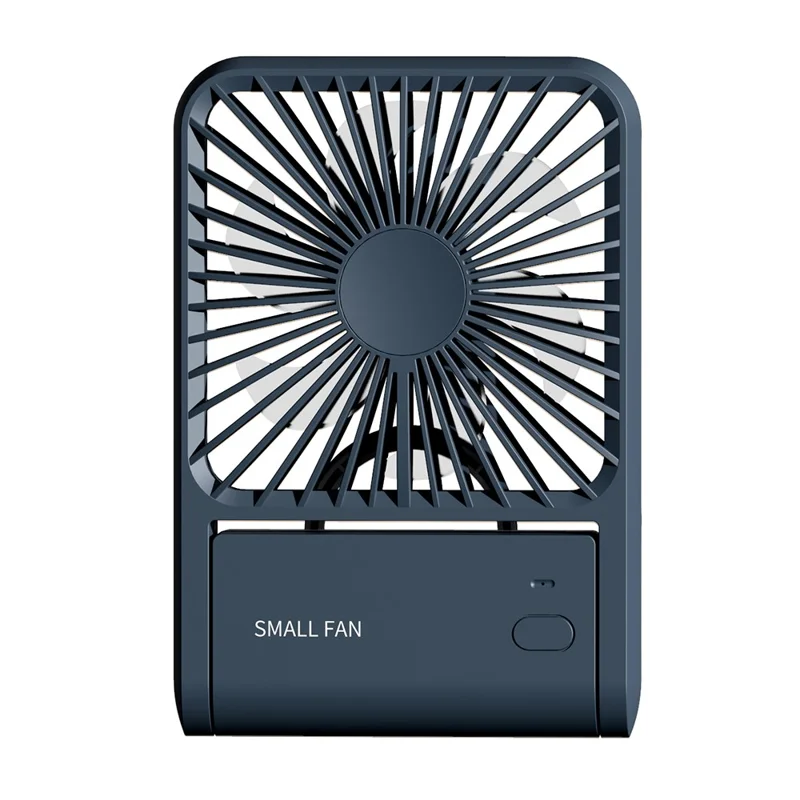 HX-123 Foldable Base Mini Desktop Fan Summer Cooling Fan with Hanging Hook - Navy Blue - 1