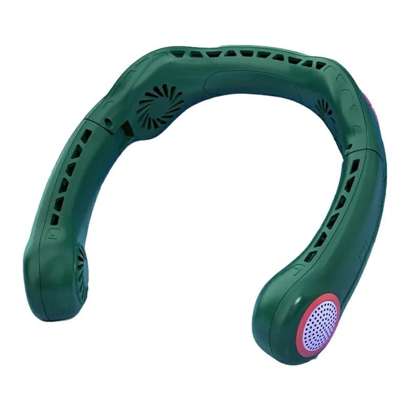 F001 Portable Hanging Neck Cooling Fan Summer Lazy Outdoor Bladeless Fan Cooler - Green - 1