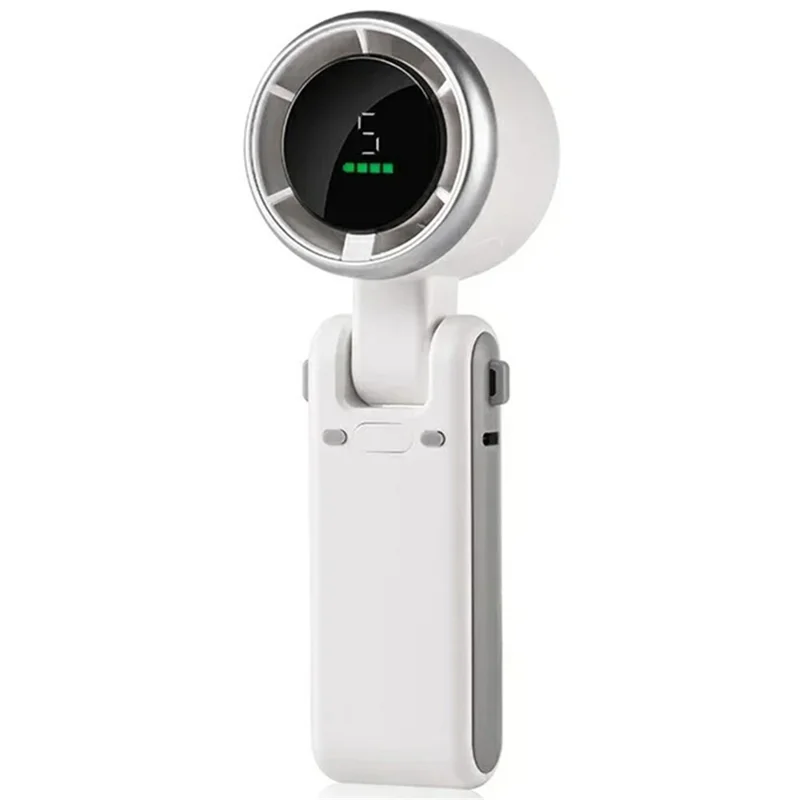 N607 Portable Rechargeable Cooling Fan 5 Wind Speeds Summer Turbine Handheld Fan - White - 1