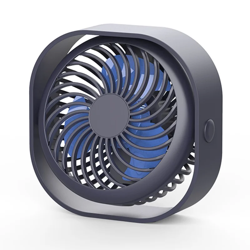 F008 3 Speeds USB Rechargeable Desktop Mini Fan Portable Summer Cooling Fan for Office Home - Blue - 1