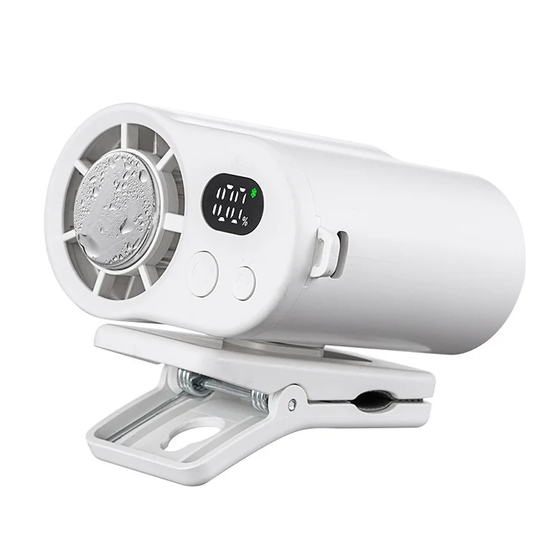 CYKE F27 Digital Display Mini Clip Fan 100 Speed Levels Summer Cooling Desktop Fan with Cold Compress - White - 1