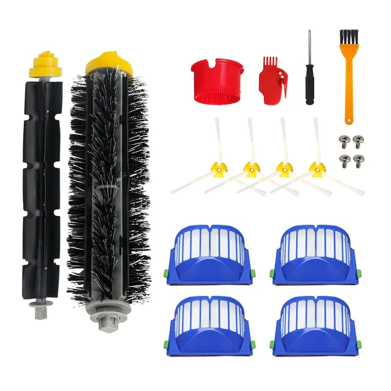 JUNSUNMAY 14Pcs / Set Vacuum Cleaner Parts Kit for iRobot Roomba 620 / 650 / 675 / 680 / 695 Main Brush Side Brush Filter with Cleaning Tool - 1
