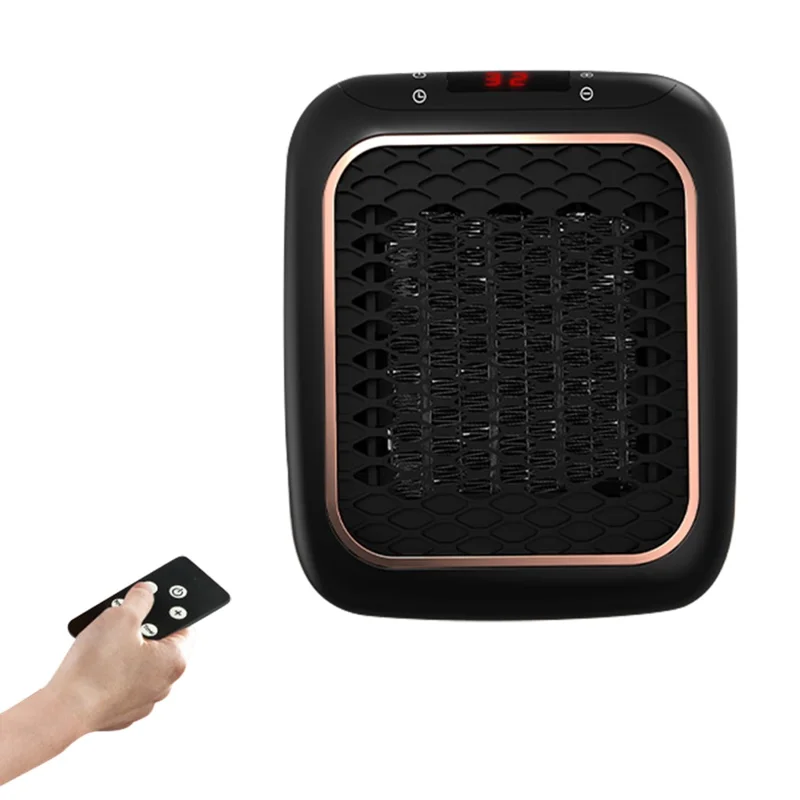 1200W PTC Fast Heating Mini Wall Mounted Space Heater with Remote Control ( EU Plug ) - Black - 1