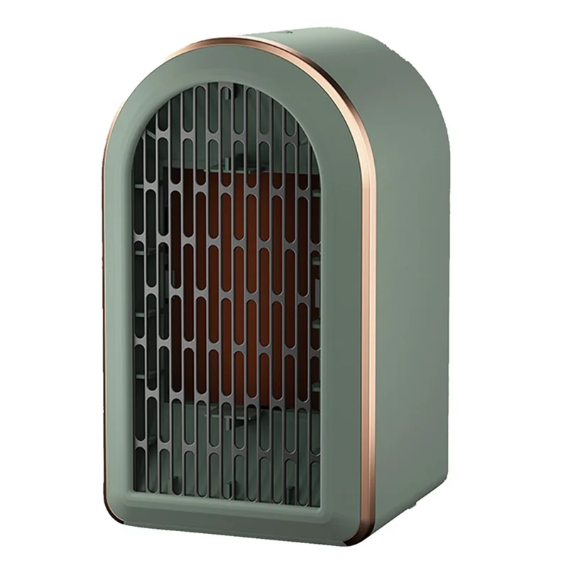 1200W Mini Fan Heater Low Noise Desktop Ceramic Fan Heater with 2 Modes for Bedroom, Living Room, Office - Green / US Plug - 1