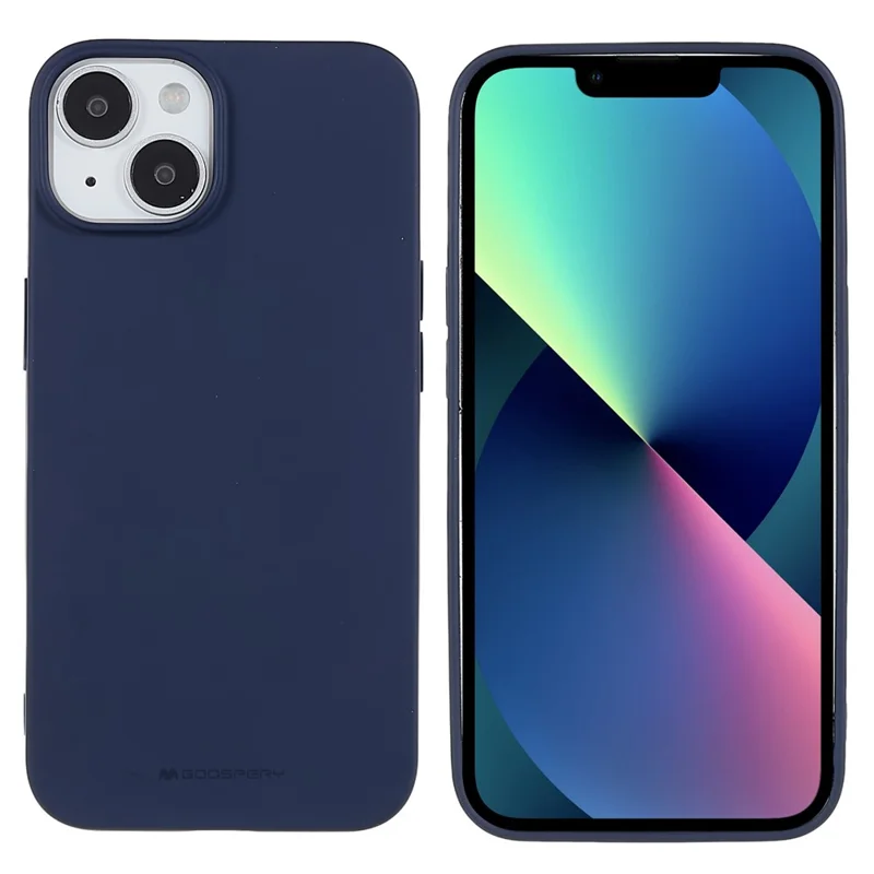 MERCURY GOOSPERY SOFT FEELING Series for iPhone 14 6.1 inch Soft Matte Case Shockproof TPU Protective Phone Cover - Blue - 1