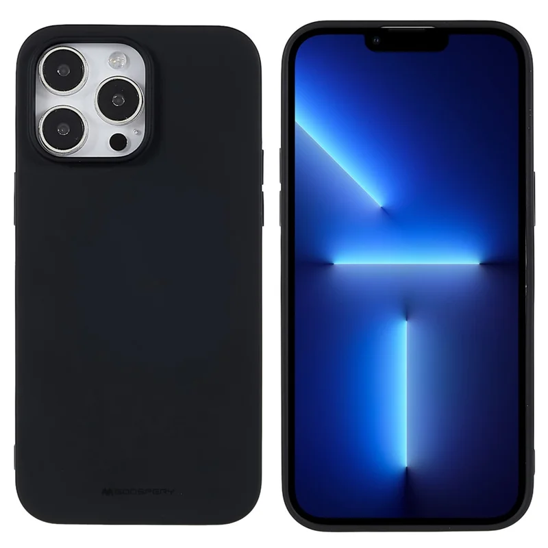 MERCURY GOOSPERY SOFT FEELING Series for iPhone 14 Pro Max 6.7 inch Soft TPU Matte Anti-fingerprint Case Precise Cutout Drop-proof Phone Protector - Black - 1