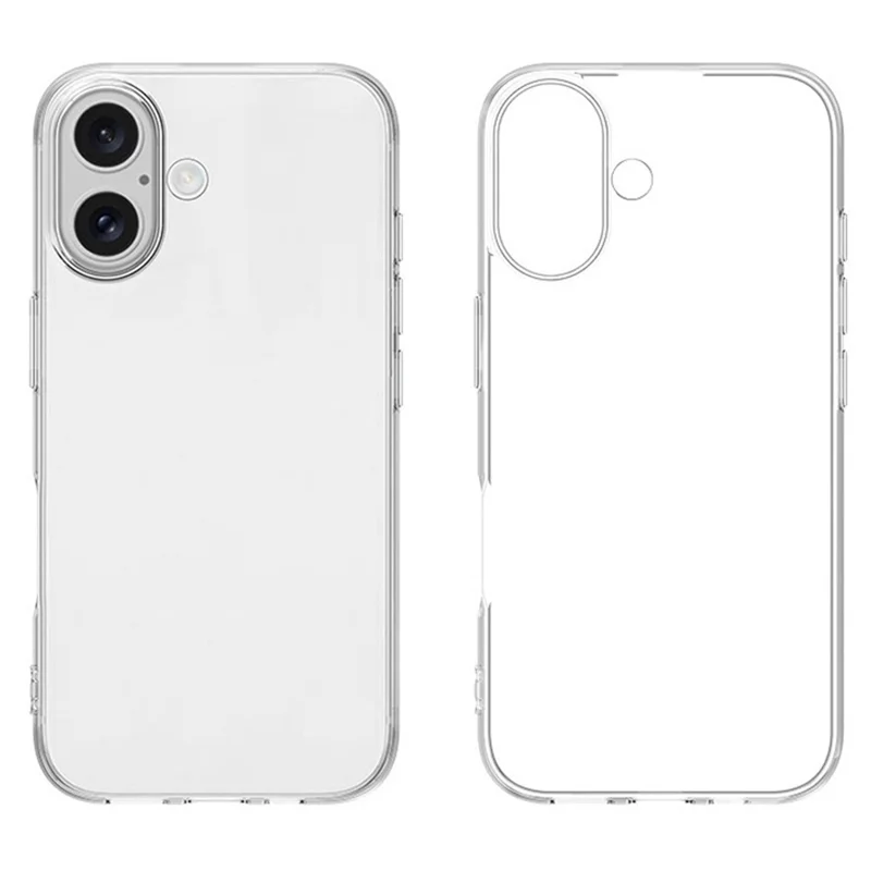 For iPhone 16 Plus Cell Phone Case Ultra-Thin Clear TPU Cover with Big Lens Hole - 4
