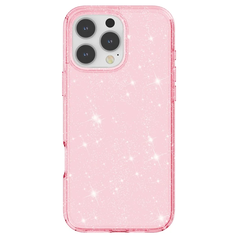 For iPhone 16 Pro Max Case Anti-Scratch PC+TPU Sparkly Glitter Phone Cover - Pink - 3
