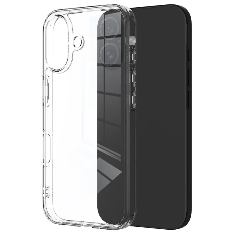For iPhone 16 Plus Case Crystal Transparent Acrylic + TPU Phone Cover - 2