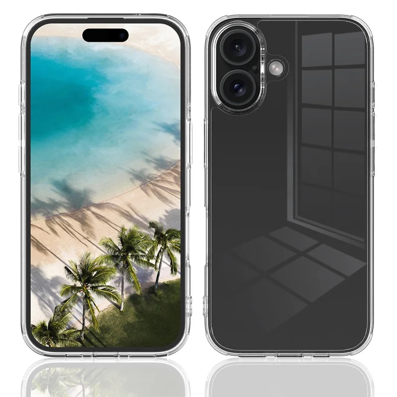 For iPhone 16 Plus Case Crystal Transparent Acrylic + TPU Phone Cover - 3