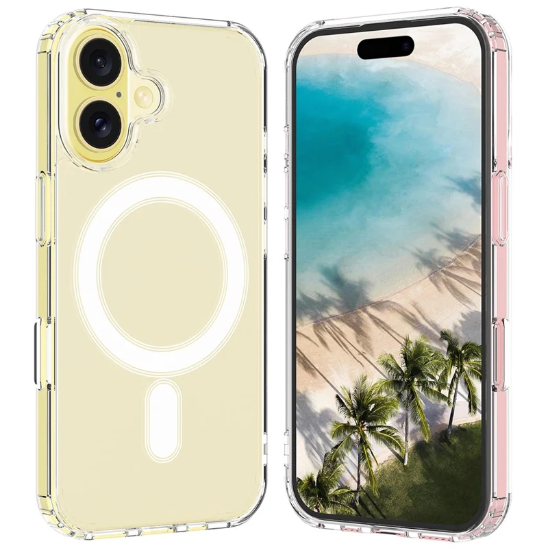 For iPhone 16 Clear Case Compatible with MagSafe TPU+Acrylic Phone Cover - 8