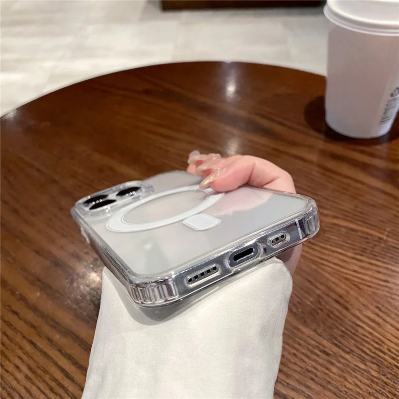 For iPhone 16 Pro Max Case Compatible with MagSafe TPU+Acrylic Clear Back Phone Cover - 10