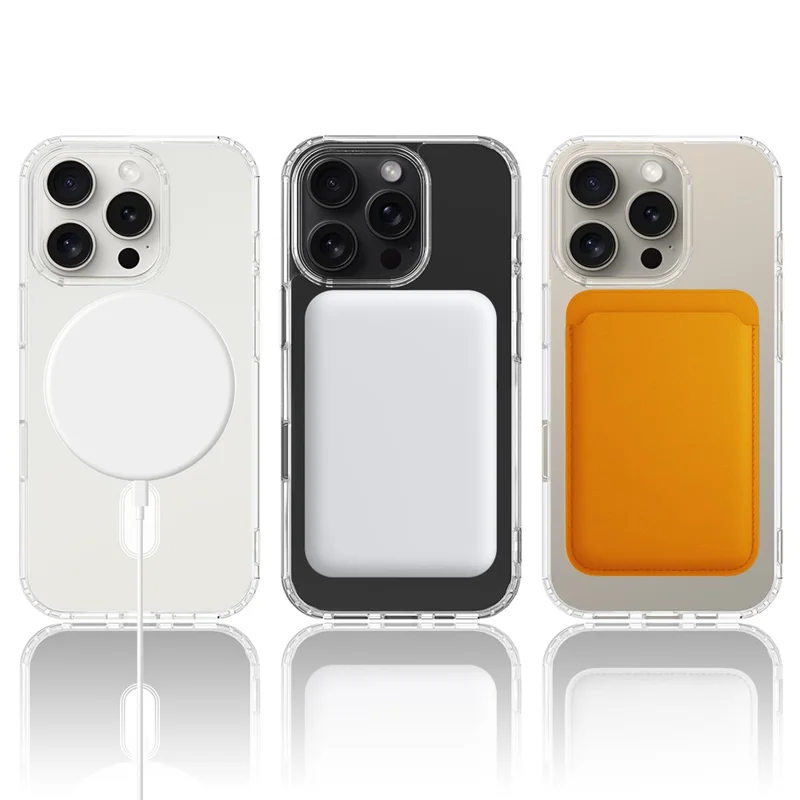For iPhone 16 Pro Max Case Compatible with MagSafe TPU+Acrylic Clear Back Phone Cover - 12