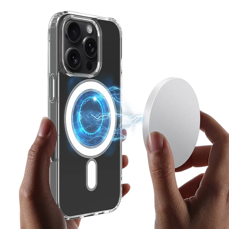 For iPhone 16 Pro Max Case Compatible with MagSafe TPU+Acrylic Clear Back Phone Cover - 3