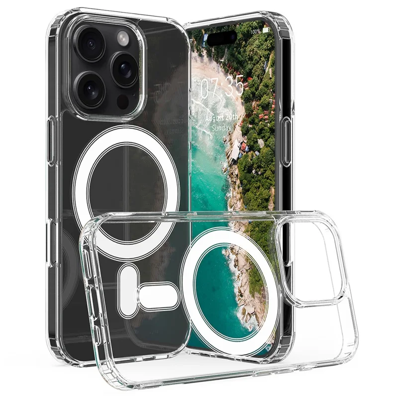For iPhone 16 Pro Case TPU+Acrylic Clear Phone Cover Compatible with MagSafe - 1