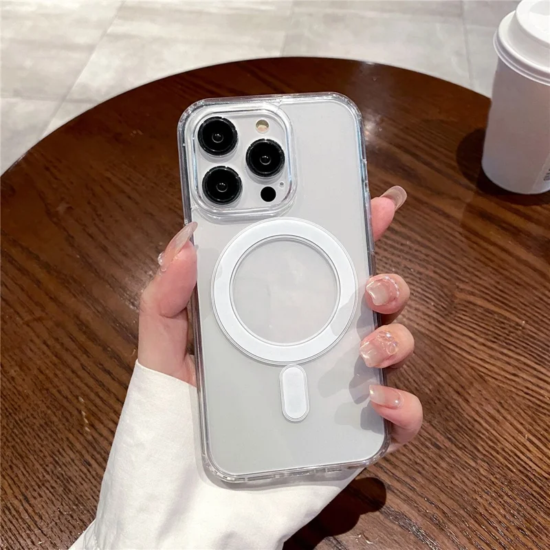 For iPhone 16 Pro Case TPU+Acrylic Clear Phone Cover Compatible with MagSafe - 9