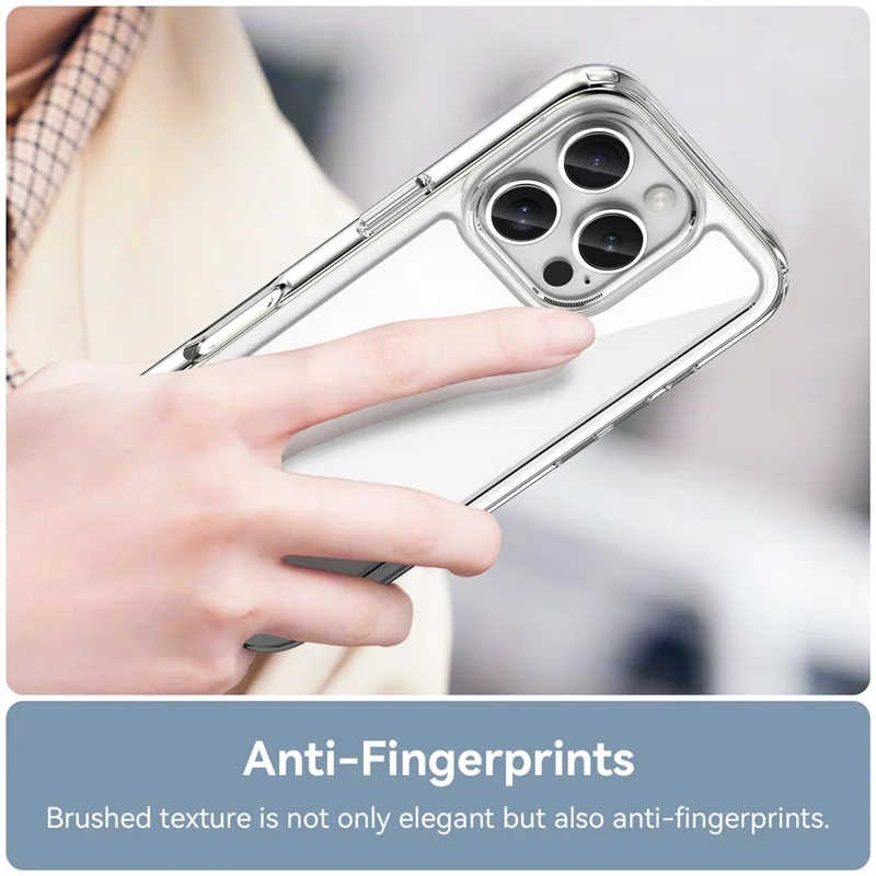 For iPhone 16 Pro Clear Case TPU + Acrylic Back Cover (Big Rear Lens Hole) - 4