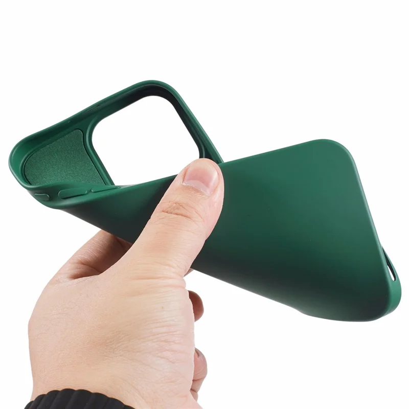 For iPhone 16 Pro Max TPU Case Shockproof Soft TPU Fiber Lining Phone Cover - Army Green - 6