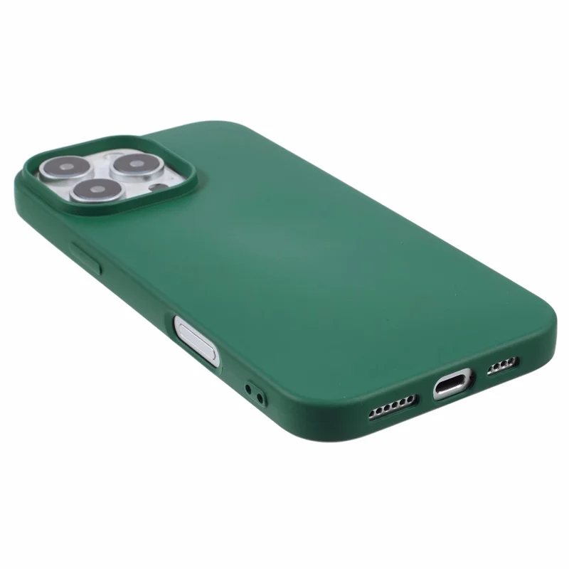 For iPhone 16 Pro Case Soft TPU Fiber Lining Protective Phone Cover - Army Green - 4
