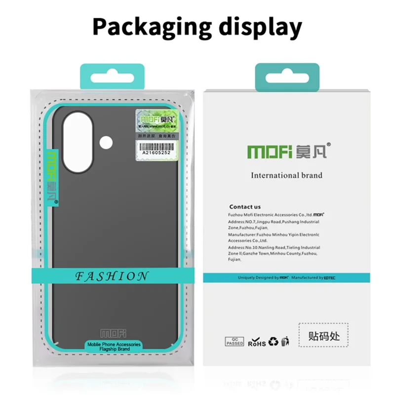 MOFI Shield Matte Series for iPhone 16 Plus Case Ultra Slim PC Protective Cover - Black - 9