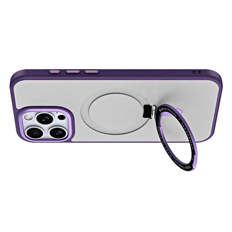 For iPhone 16 Pro Max Case Compatible with MagSafe TPU+Acrylic Kickstand Phone Cover - Purple - 5