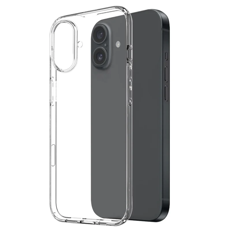 NORTHJO For iPhone 16 Plus Clear TPU Case with Tempered Glass Screen Protector - 2