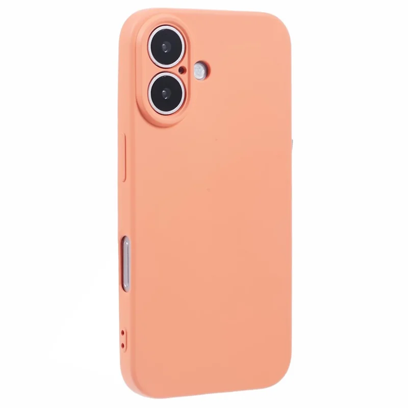 For iPhone 16 Plus Case Soft Fiber Lining TPU Phone Cover Camera Lens Protection - Orange - 1