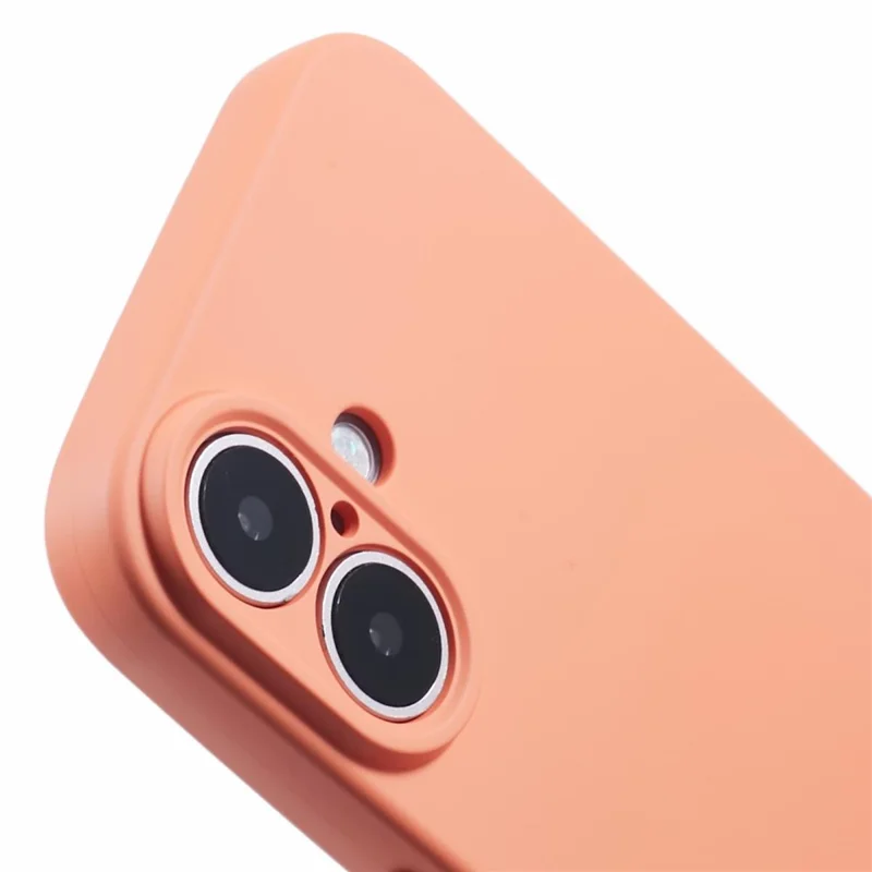 For iPhone 16 Plus Case Soft Fiber Lining TPU Phone Cover Camera Lens Protection - Orange - 6