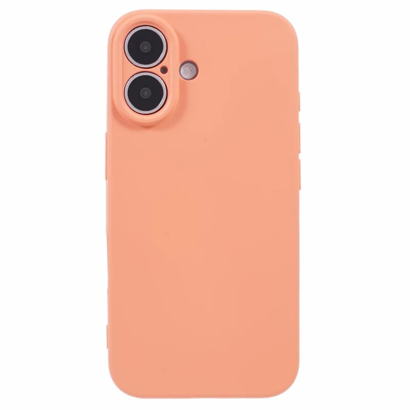 For iPhone 16 Case Fiber Lining TPU Soft Touch Phone Cover Drop Protection - Orange - 3