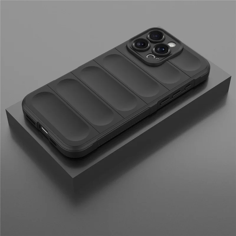 For iPhone 16 Pro Max Case Drop-Proof Protection Flexible TPU Phone Cover - Black - 7