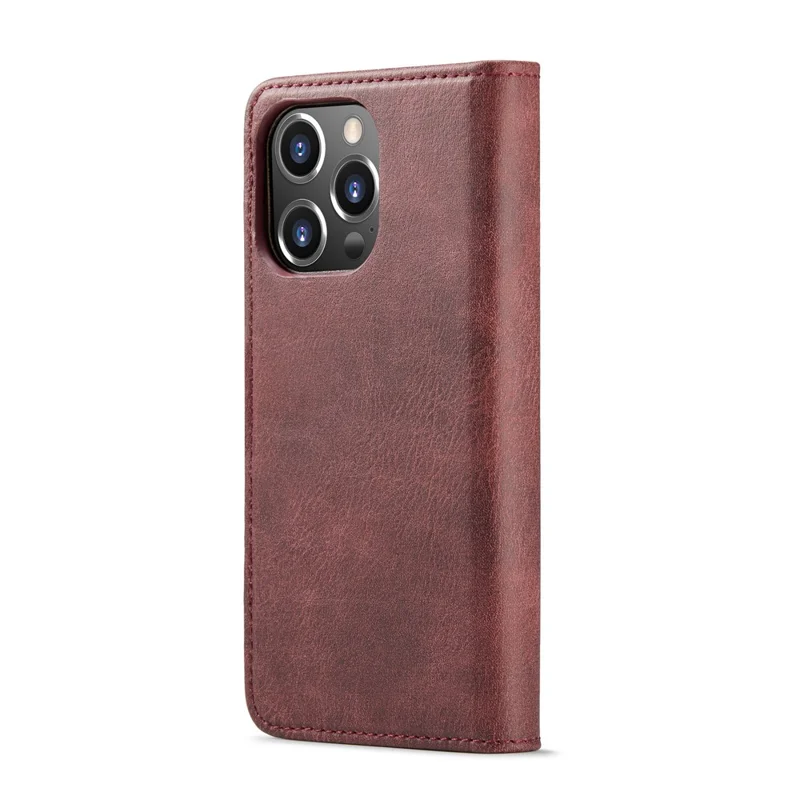 DG.MING for iPhone 16 Pro Max Case Detachable Split Leather Phone Cover - Red - 10