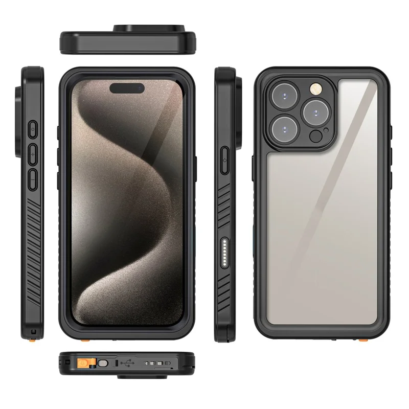 REDPEPPER FS Series For iPhone 16 Pro Max Phone Case IP68 Waterproof Clear Back Panel Phone Cover - 8