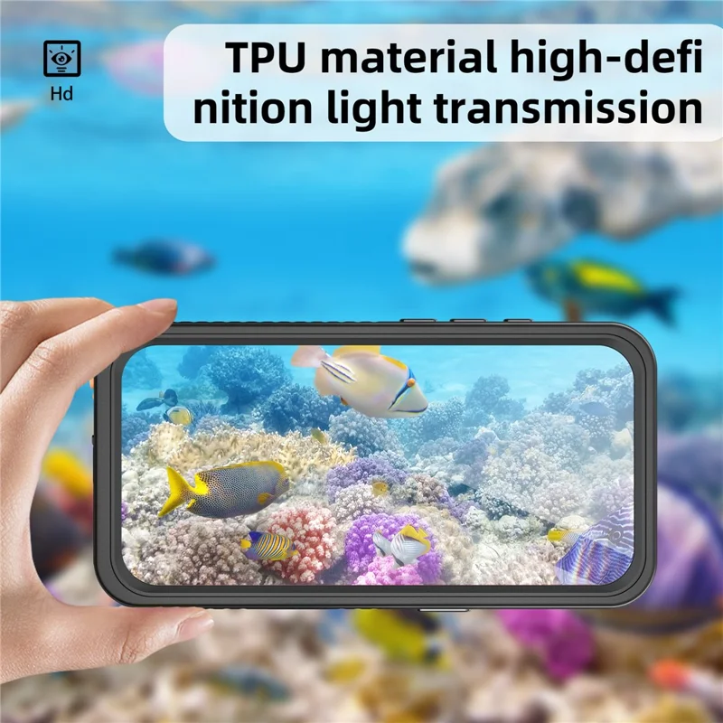 REDPEPPER FS Series For iPhone 16 Cell Phone Case IP68 Waterproof Clear Back Panel Phone Cover - 3
