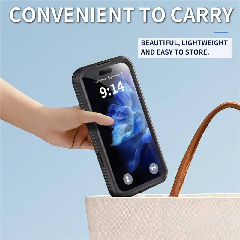 REDPEPPER For iPhone 16 Plus Case Compatible with MagSafe IP68 Waterproof Clear Phone Cover - Black - 8