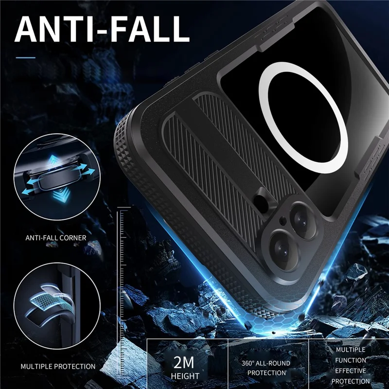 REDPEPPER For iPhone 16 Plus Case Compatible with MagSafe IP68 Waterproof Clear Phone Cover - Black - 9