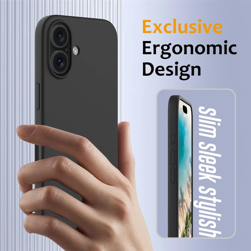 For iPhone 16 Case Compatible with MagSafe Anti-Drop Liquid Silicone Phone Cover - Black - 4
