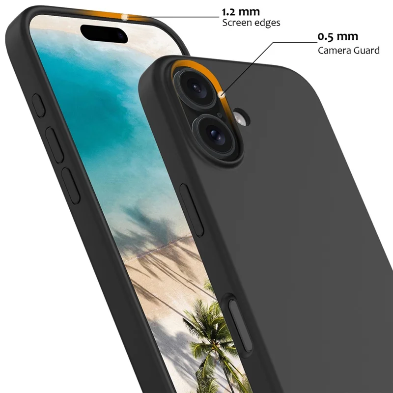 For iPhone 16 Case Compatible with MagSafe Anti-Drop Liquid Silicone Phone Cover - Black - 6