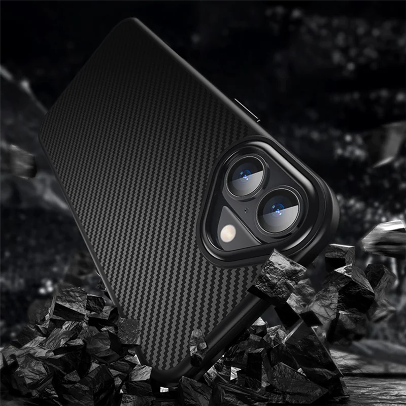 For iPhone 16 Plus Magnetic Case Compatible with MagSafe Carbon Fiber Texture PC + TPU Cover - 11
