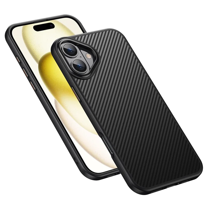 For iPhone 16 Plus Magnetic Case Compatible with MagSafe Carbon Fiber Texture PC + TPU Cover - 2