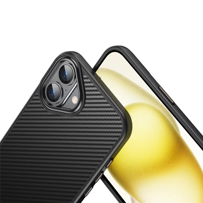 For iPhone 16 Plus Magnetic Case Compatible with MagSafe Carbon Fiber Texture PC + TPU Cover - 5