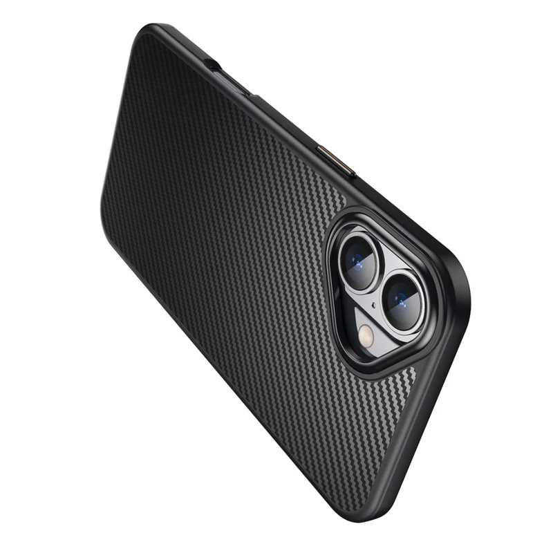 For iPhone 16 Plus Magnetic Case Compatible with MagSafe Carbon Fiber Texture PC + TPU Cover - 7