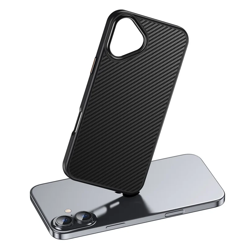 For iPhone 16 Plus Magnetic Case Compatible with MagSafe Carbon Fiber Texture PC + TPU Cover - 9