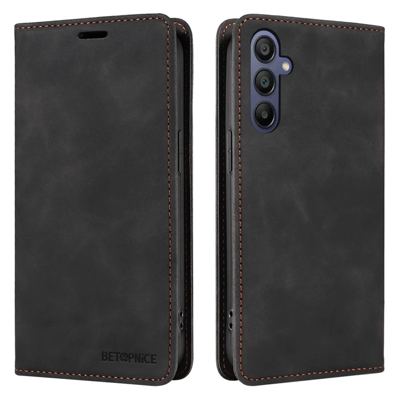 BETOPNICE 003 For Samsung Galaxy A17 5G / A17 4G / A26 5G / A16 5G / A16 4G Stand Case Anti-Scratch Leather Wallet Phone Cover - Black - 1