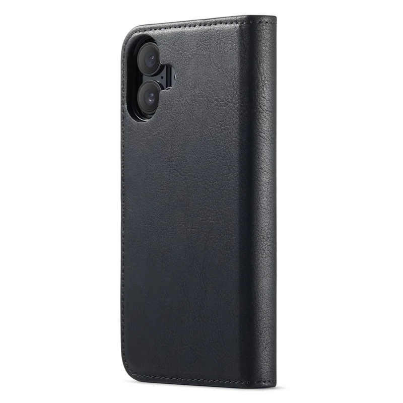 DG.MING for iPhone 16 Plus Case Detachable Split Leather Phone Cover - Black - 10