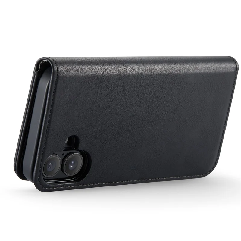 DG.MING for iPhone 16 Plus Case Detachable Split Leather Phone Cover - Black - 4