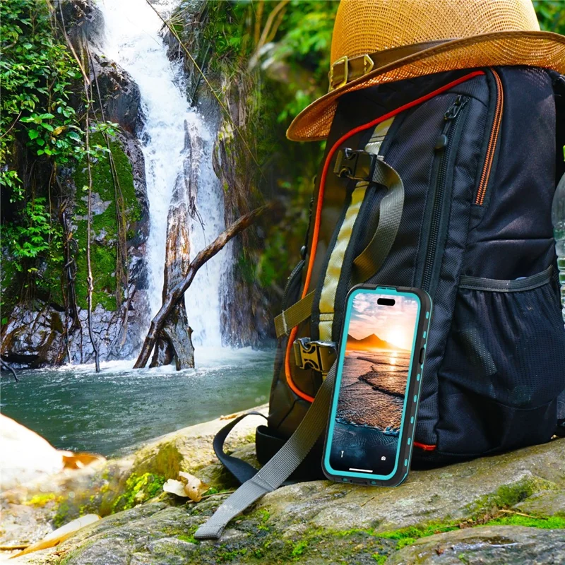 REDPEPPER Dot+ Series For iPhone 15 Plus Phone Case Compatible with MagSafe IP68 Waterproof Clear Phone Cover - Blue - 6