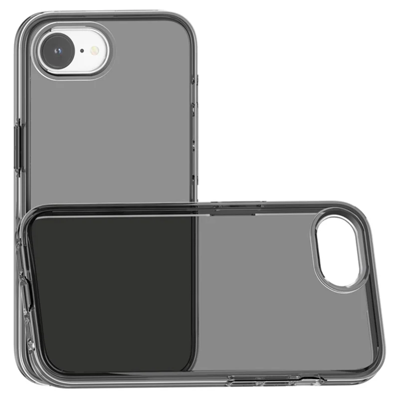 For iPhone 17e / 16e Case Thickened Shockproof TPU+PC Clear Back Cover - Transparent Grey - 5