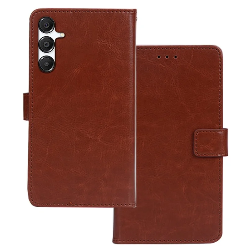IDEWEI For Samsung Galaxy A26 5G Case Card Slots Holder Leather Phone Cover Crazy Horse Texture - Brown - 1