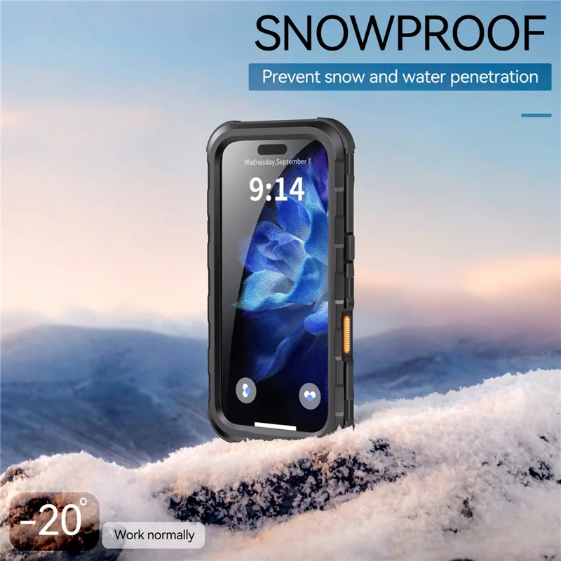 SHELLBOX M Series For iPhone 16 Pro IP68 Waterproof Case Metal Diving Phone Cover Compatible with MagSafe - Black - 8