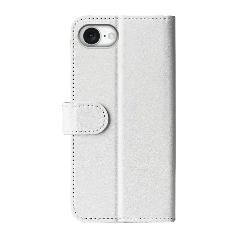 For iPhone 17e / 16e Wallet Case Crazy Horse Texture Stand Leather Phone Cover - White - 6